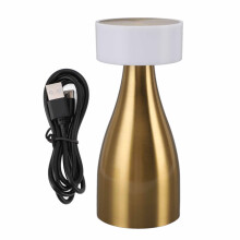 Rechargeable Battery Table Lamp Touch Controlled Stepless Dimming Cordless Design Color Temperature Adjustment Gold Finish Base For Indoor And