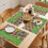 Paasplacemats met aquarelprint van groene eieren, set van 2 5