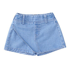Denim Skort For Women With Built In Shorts, Asymmetrical Design Stretch Denim Skirt, Soft And Comfortable Fabric High Quality Denim Skirt