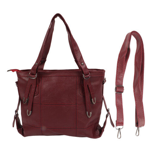 Γυναικείες δερμάτινες τσάντες tote σε vintage στυλ, κομψές Hobo τσάντες με πίσω τσέπη με