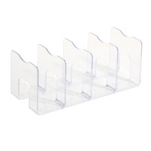 Organizator de birou transparent cu design antiderapant, margini rotunjite netede, suport acrilic pentru broșuri, economisire de spațiu, design
