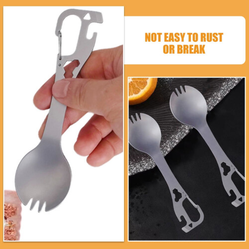 Ανθεκτικό στη σκουριά μεταλλικό Spork για υπαίθρια κατασκήνωση, φορητά 2