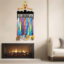 Personalized Medal Holder with Name Display Rack for Awards Ribbons - Metal Custom Sports Race Plaques Hanger for Awards
