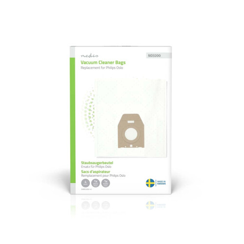Staubsaugerbeutel, Synthetik, 4er-Pack, kompatibel mit Philips 2