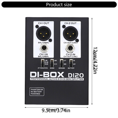 Double Channel Direct Injections Box Active BOX Split Modes,Servos Balanced for Studio Recording Direct Injections 1