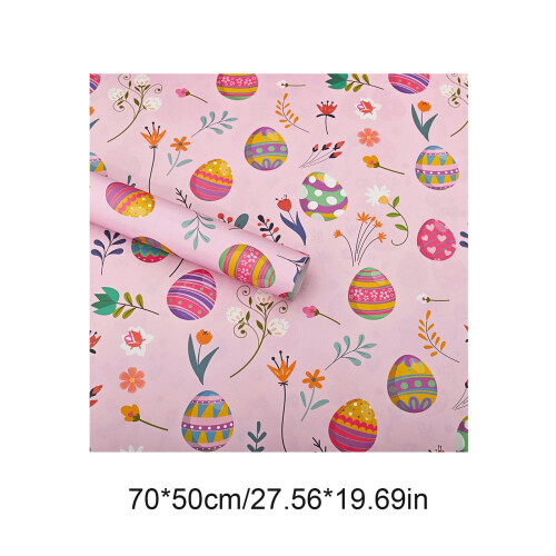 Easter Wrapping Paper Sheets – Wildflower, Bunny, Chick & Egg Patterns, 19.68" x 27.5", 1 Sheet, Spring Gift Wrap 2