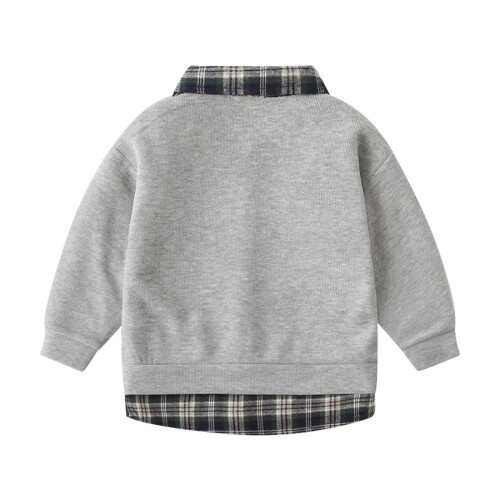 Cappotto a maniche lunghe in cotone a quadri per bambini 2
