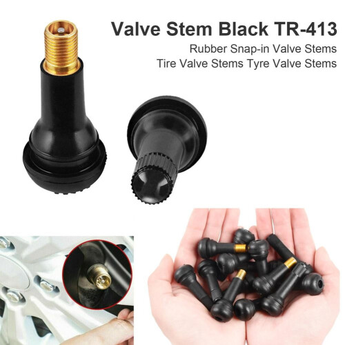 Bildækventil TR413 /414 *-In dækventilstammer korte sorte gummi 2