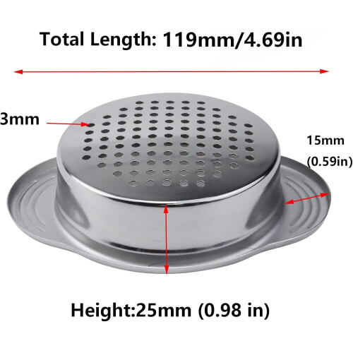 Coador de aço inoxidável Pekkaxy de 4,5 polegadas, escorredor de cozinha para coar, escorrer e enxaguar. 1