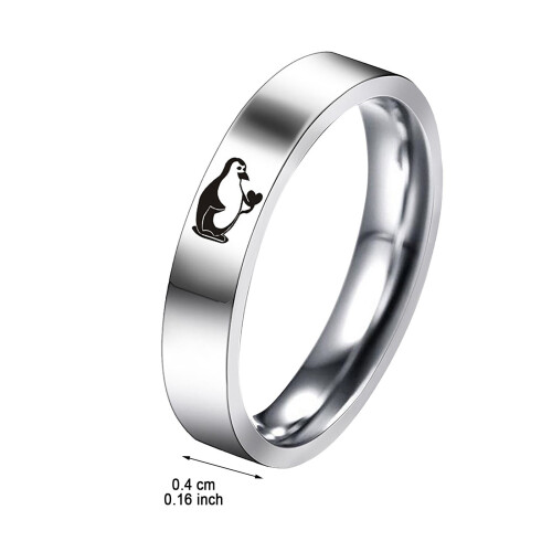 Penguin Glow Ring til Kvinder – Titanium Stål Justerbar 2