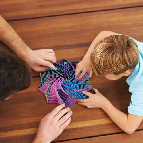 2025 Νέο εκτεταμένο αισθητήριο Fidget Star με πολύχρωμο σπειροειδές σχέδιο και λαβή 1