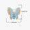 Broche papillon émaillée bleue – Épingle en alliage avec 5