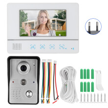 Kit de sonnette vidéo filaire grand angle HD avec moniteur intérieur LCD couleur, vision nocturne, résistant à la pluie et au vandalisme, LED