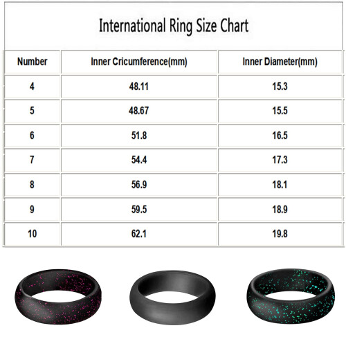 Bague scintillante en silicone ajustable 5-7 mm 2