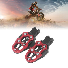 Aluminiumlegierung Motorrad-Fußrasten Universell Anti-Rutsch Rot 117x49mm