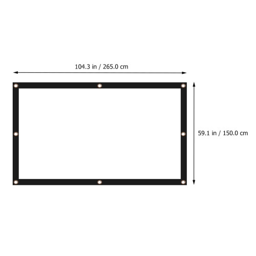 Tela de projeção dobrável de 16:9 polegadas (120 polegadas) para uso interno e externo. 2