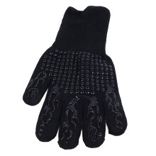 Baking Gloves with Silicone Grip Dots Heat Resistant Oven Mitts Flame Retardant Reversible Grilling Gloves for Cooking BBQ Kitchen Use Double Layer
