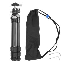 Low Profile Ball Head Carbon Fiber Tripod Compact Lightweight Tabletop Design3Angles Adjustable For Macro Photography And Flexible Height Adjustment