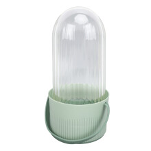 3-in-1 Makeup Brush Cleaner Bowl with Lid, 11.5x26cm, Green
