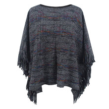 Alsidig åben front sweaterkappe til kvinder med vendbart letvægtsdesign med frynser og klassisk rund halsudskæring, perfekt til hverdagsbrug.