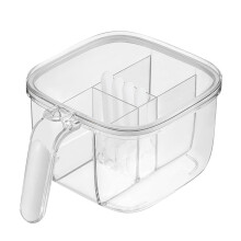 Kryddförvaringsset med lock, transparent kryddlåda med 4 fack för kök, förseglingsbar och läckagesäker kryddburk med skedar,