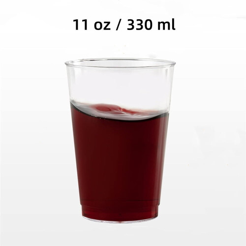 Διαφανή πλαστικά ποτήρια πάχους 11oz, συσκευασία 12 τεμαχίων, ποτήρια μιας χρήσης 1