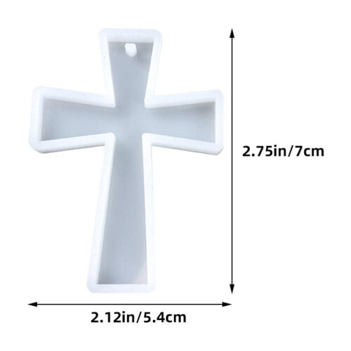 Moldes de silicone em formato de cruz para resina, 3 peças, 2,75 x 2,12 x 0,28 polegadas 1