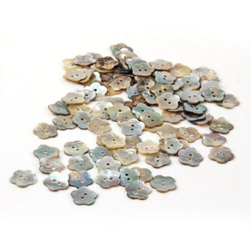 100x15mm Parelknopen Parelmoer schelp bloemknop 1