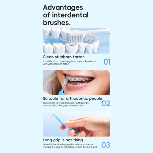 Angled Interdental Brush for Braces L-Shaped 10 Pack 1