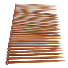 36pcs Bamboo Knitting Needles 2-10mm 9.8in Natural