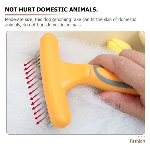 De-shedding Tool for Dogs Plastic Orange 1Pack 2