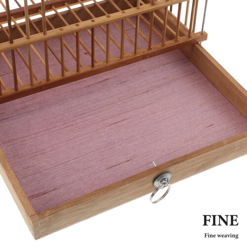 Portable Bird Cage Rectangular Shape in Light Brown for Lovebirds Easy Cleaning 1Pcs 2