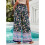 Ελαστικό παντελόνι Boho για γυναίκες, χαλαρή εφαρμογή, με φαρδύ μπατζάκι και 3