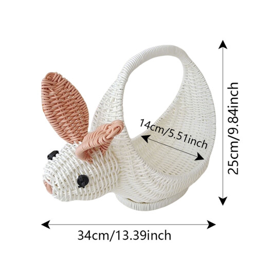 Woven Bunny Basket for Fruits and Snacks 2