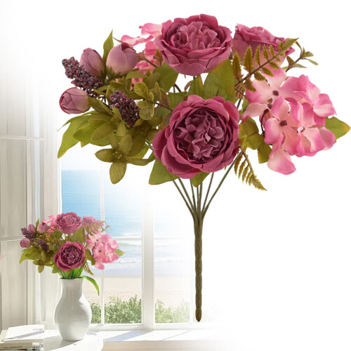 Artificial Flowers PU Outdoor Home Decor with Vase 2