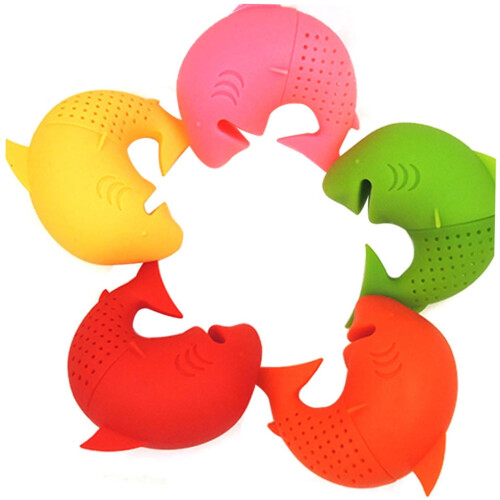 Silicone Shark Tea Infuser Assorted Color Fine Slots for Home Use 1