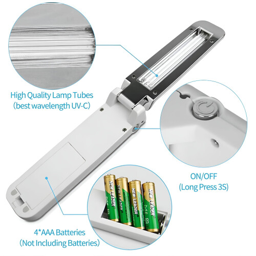 Λάμπα HIBIBUD UV, φορητή λάμπα UV, επίδραση λάμπας UVC έως και 99%, καθαριστικό κινητού 2
