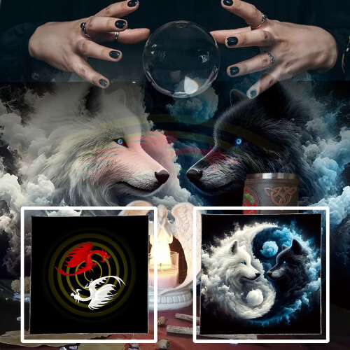 Tarots Tablecloth Dragon/Wolf Pattern Astrology Altars Cloth Divinations Card Table Cloth Tapestry Witchcrafts Supply 1