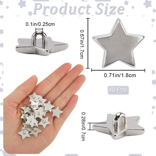 1box 40pcs Plastic Shank Buttons 1-Hole Star Silver 18mm 1
