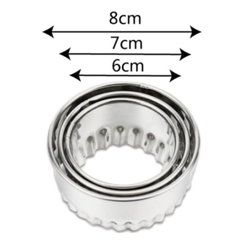 3Pcs Stainless Steel Pastry Dough Press for Dumpling Wrappers Making Kitchen Tool 1