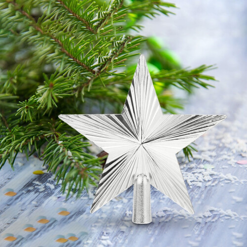 Christmas Tree Star Ornament for Festive Occasions 2Pcs Silver 2