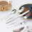 Stainless Steel Flatware Set Square Edge 10-Pc 6