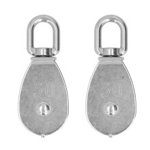 Wire Rope Pulley Stainless Steel Single Pulley Block Swivel Hook With360Degree Rotation Corrosion Resistance Heavy Load Bearing Metal Pulley For
