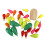 Ξύλινο παιχνίδι στοίβαξης Montessori Toys Rainbow Cactus με στοιχεία παζλ ισορροπίας και 1