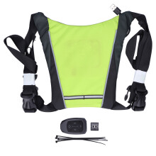 Cycling Safety Vest LED Reflective High Visibility Turn Signal Gear With Direction Indicator Wireless Remote USB Rechargeable Night Riding Vest