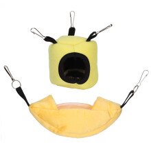 Rede para hamster em formato de banana, ninho de tecido macio, gaiola, cama suspensa, casinha quente para pequenos animais com acolchoamento de