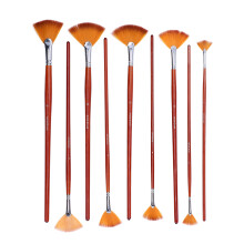 Watercolor Oil Fan Paint Brushes Set, Premium Bristles Anti-Shedding Nylon Hair For Multi Purpose Art Painting With Sturdy Metal Ferrule Long Handle