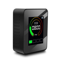 Indoor Air Quality Monitor, Digital Carbon Dioxide Detector With Battery Life And Red Warning Light Flash Alert, Easy Reading TVOC Tester For Schools