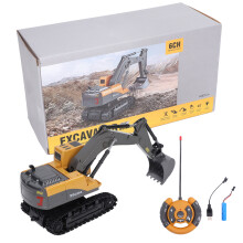 Edutainment Construction Toys Metal Dump Truck Heavy Duty Construction Site Playset Remote Control Excavator Toy Outdoor Sandbox Car Toy RC