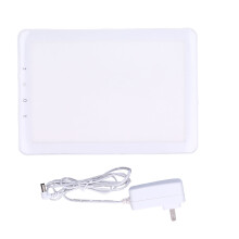 Lampe de luminothérapie blanche brillante sans UV (10 000 lux) avec support réglable et luminosité dimmable pour améliorer l'humeur et favoriser